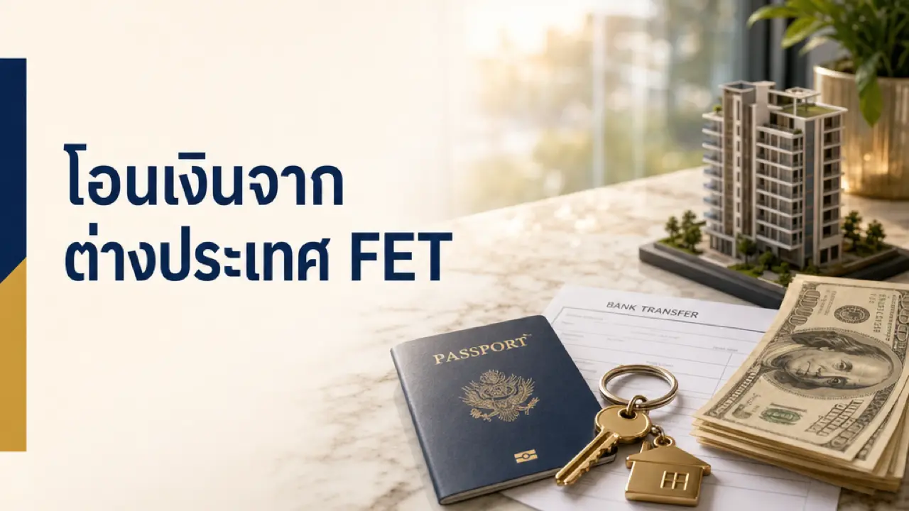 การโอนเงินจากต่างประเทศ FET หนังสือเดินทาง เอกสารโอนเงิน และกุญแจบ้าน