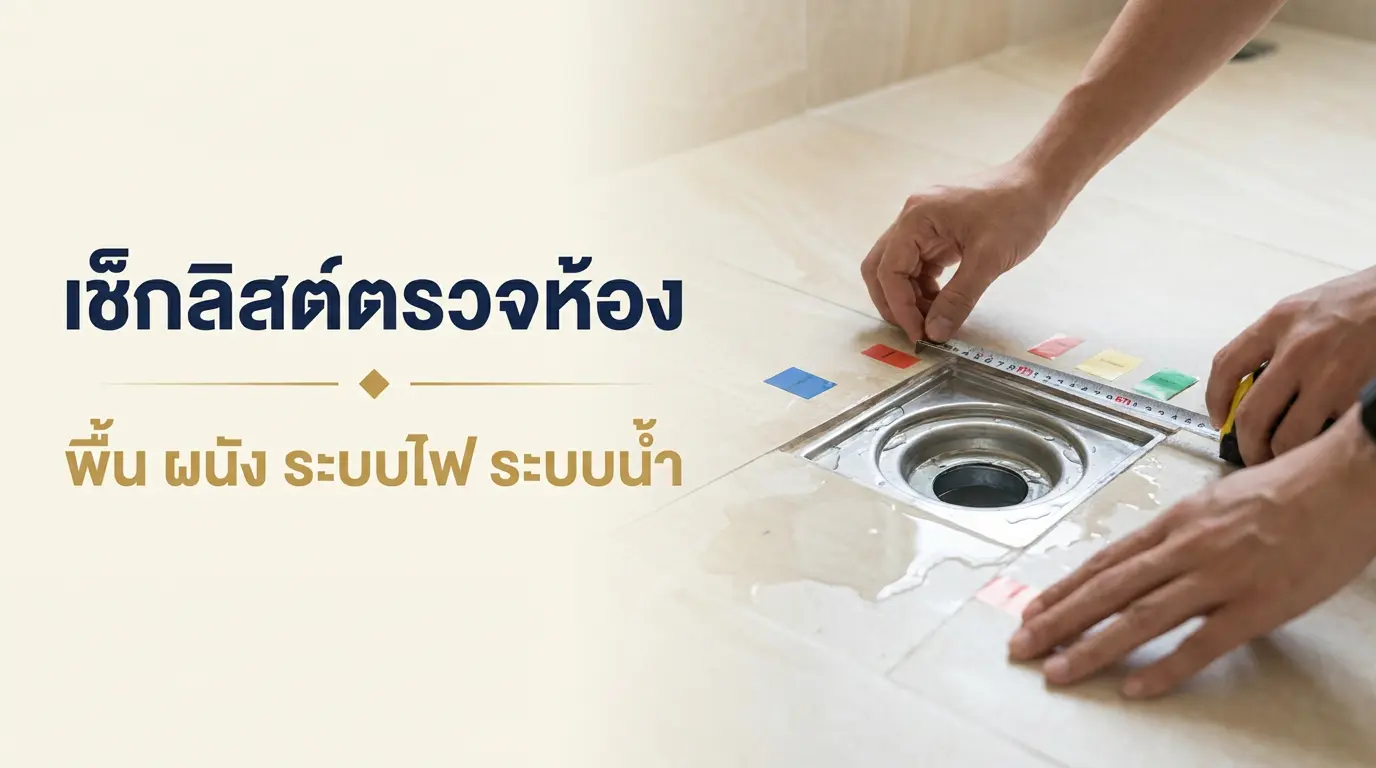 เช็กลิสต์ตรวจรับบ้านและคอนโดก่อนโอน พื้น ผนัง ระบบไฟ ระบบน้ำ
