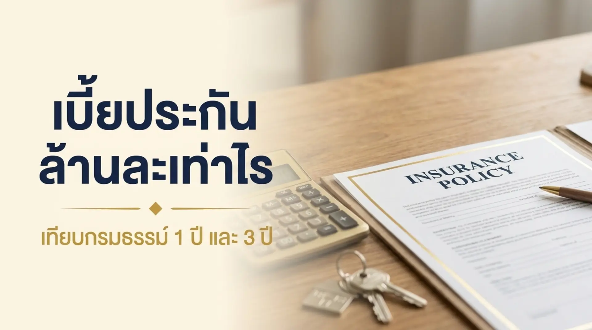 ตารางเบี้ยประกันอัคคีภัยบ้านตามทุนประกัน แบบ 1 ปีและ 3 ปี