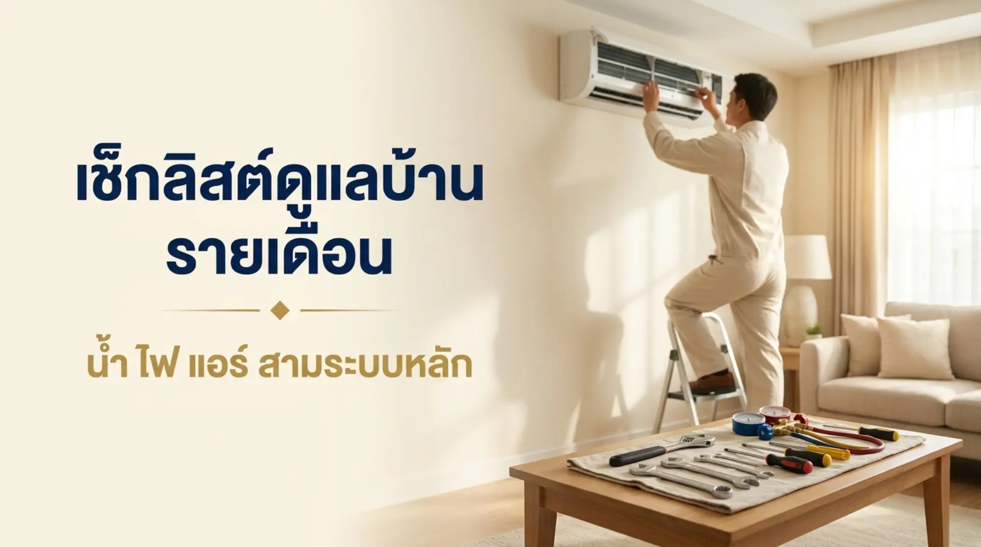 เช็กลิสต์ดูแลบ้านรายเดือน ตรวจระบบน้ำ ระบบไฟ และเครื่องปรับอากาศ