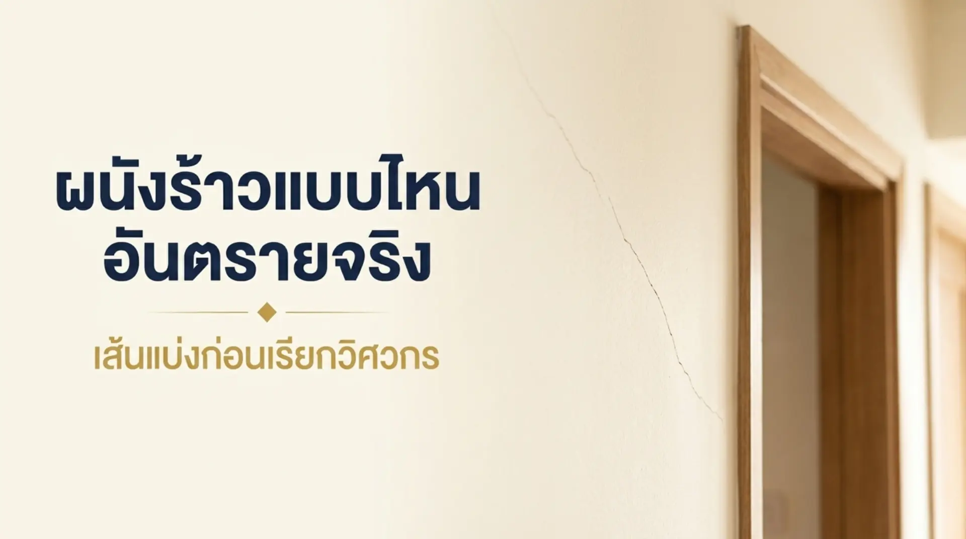 เปรียบเทียบลักษณะรอยร้าวผนังบ้านแบบที่ไม่อันตรายกับแบบที่ต้องเรียกวิศวกร