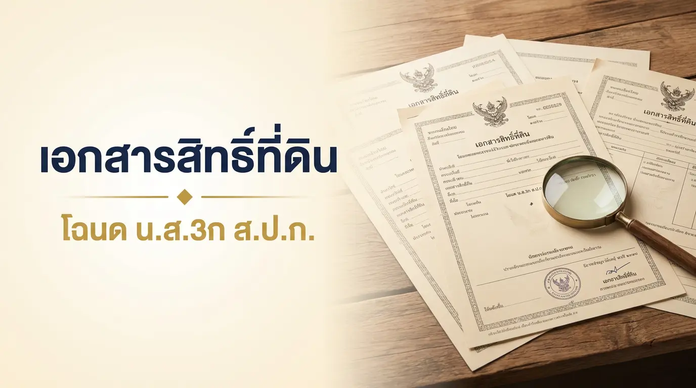 ประเภทเอกสารสิทธิ์ที่ดิน โฉนด น.ส.3ก ส.ป.ก. ต่างกันอย่างไร