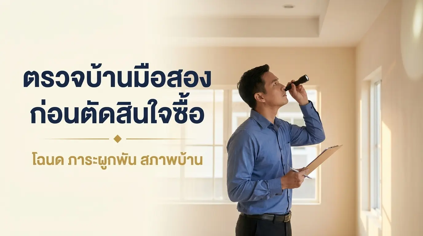 เช็กลิสต์ตรวจบ้านมือสองก่อนซื้อ โฉนด ภาระผูกพัน โครงสร้าง ระบบไฟ