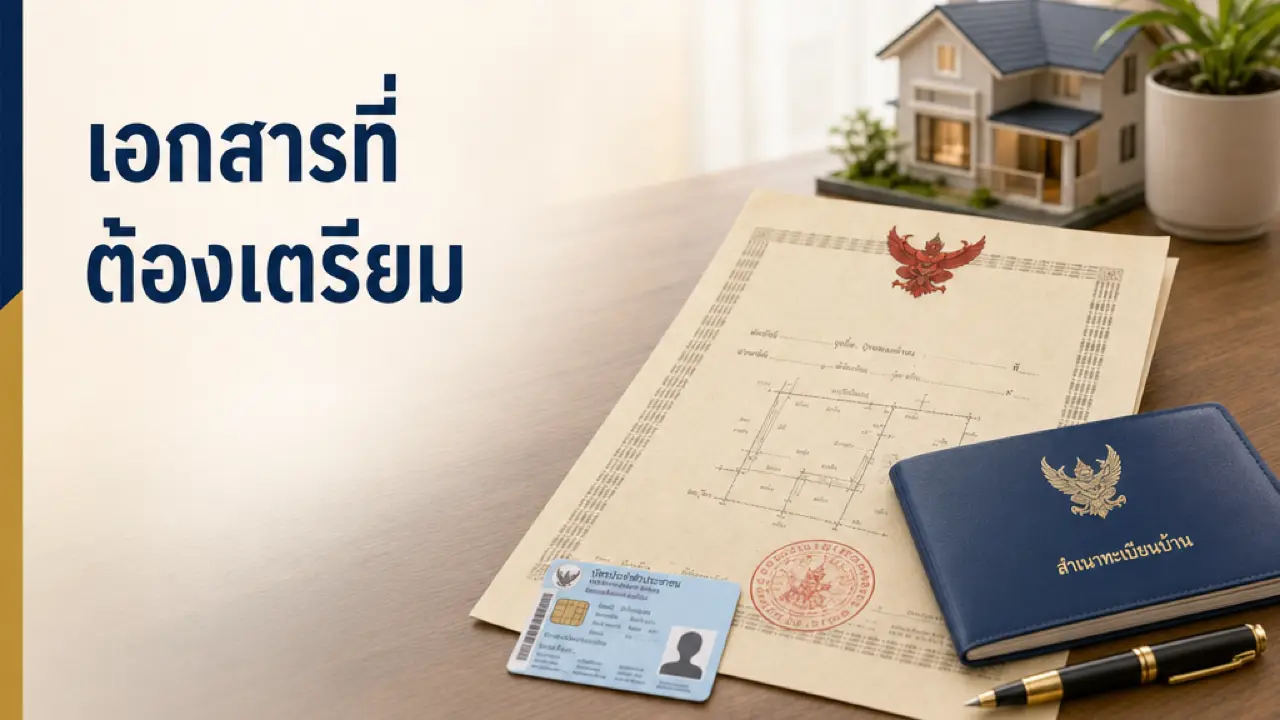 เอกสารที่ต้องเตรียมในวันโอน โฉนดที่ดิน บัตรประชาชน และทะเบียนบ้าน