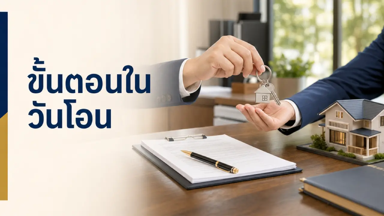 ขั้นตอนในวันโอนกรรมสิทธิ์ การส่งมอบกุญแจบ้านหลังเซ็นสัญญา