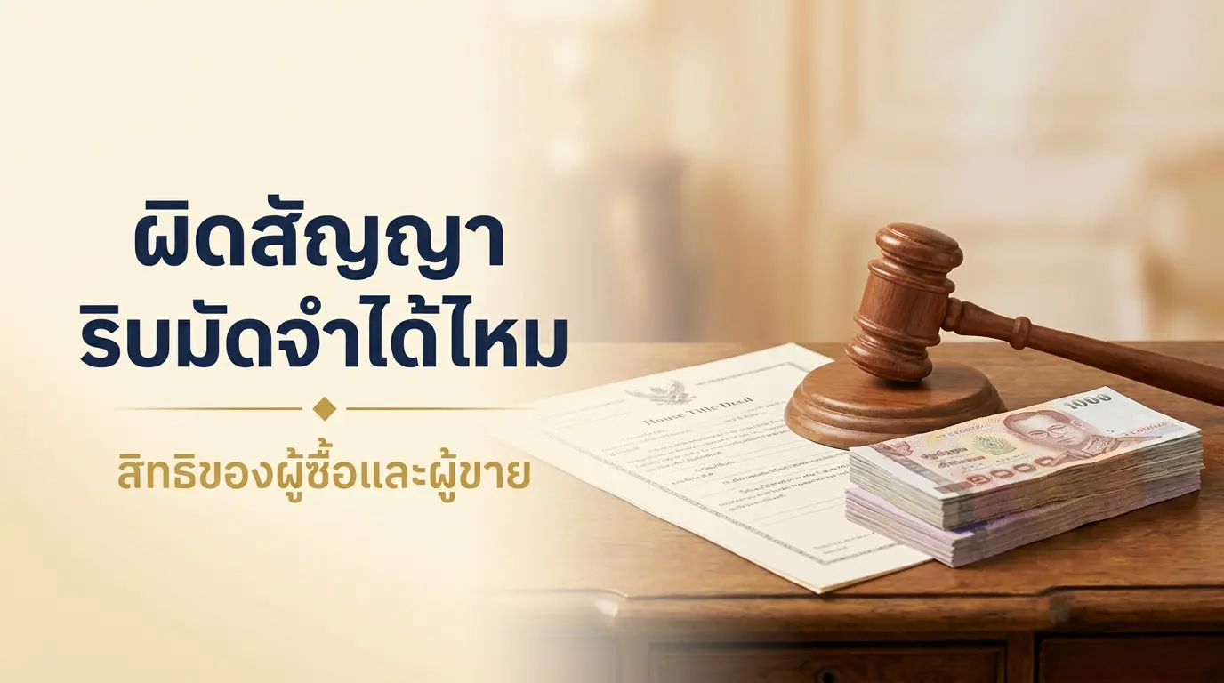 ผิดสัญญาจะซื้อจะขาย ริบมัดจำ เรียกค่าเสียหาย ฟ้องบังคับโอน
