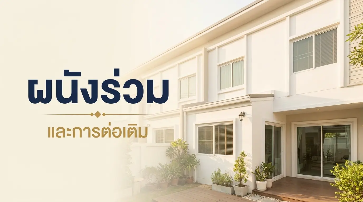 ผนังร่วมทาวน์โฮมและการต่อเติมหลังบ้าน ระยะร่น