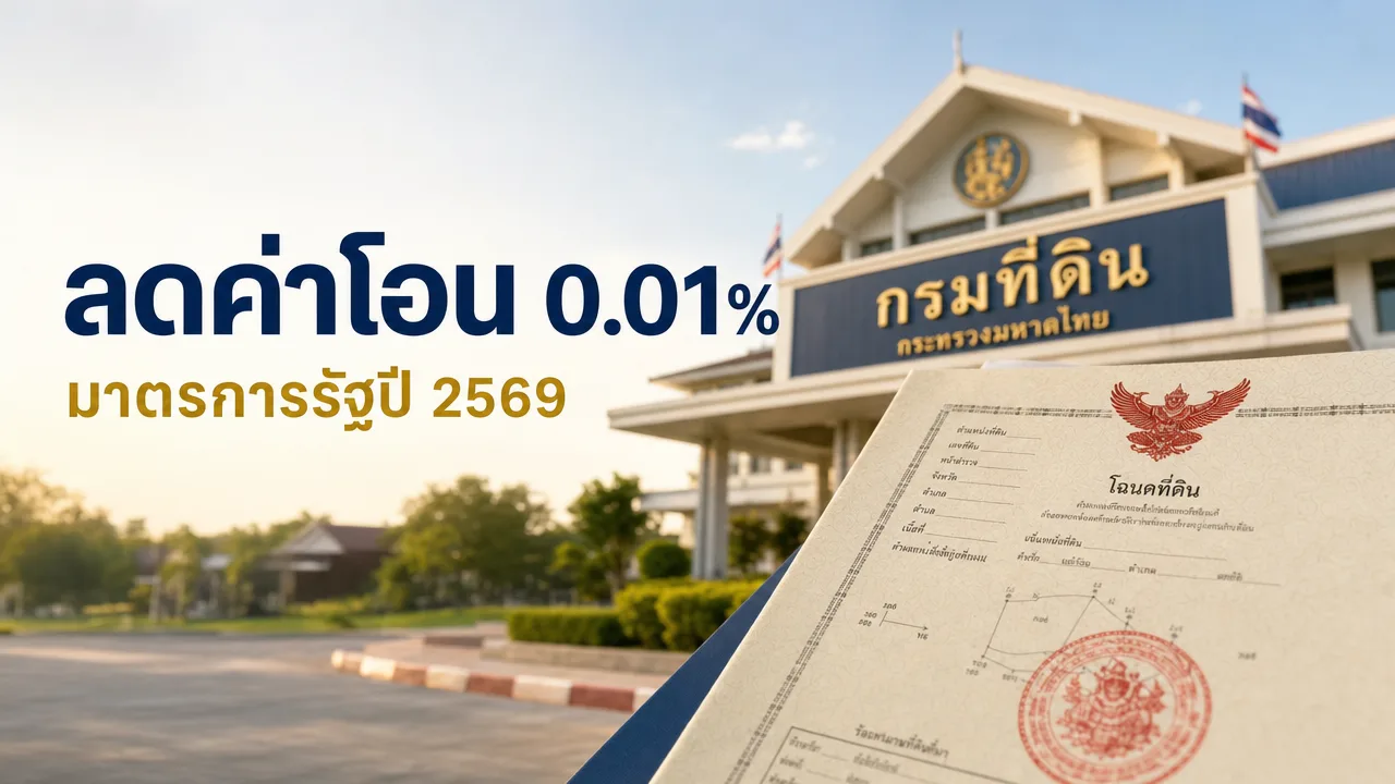 มาตรการลดค่าโอน ลูกศรลง ป้ายส่วนลด และอาคารราชการ